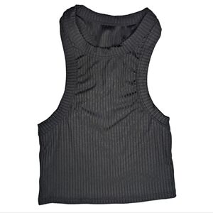 Five Dancewear Crop Top Dance Black Racerback Ribbed Petite Adult